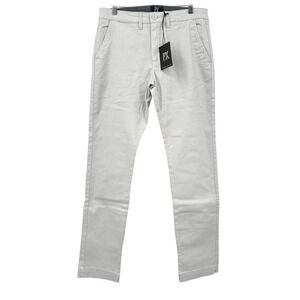 PX Clothing Chino Pants Light Gray Straight Fit Flat Front Cotton Mens 31x34 NWT
